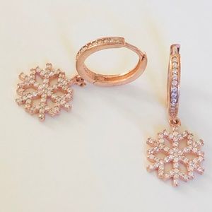❄️925 silver frozen cz snowflake earrings